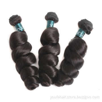Factory Wholesale Cuticle Aligned Grade 10A Peruvian Deep Loose Wave Virgin Hair Bundles Human Hair Curly Extensions